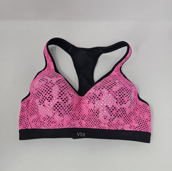 VSX Pink Mesh Sports Bra Leopard Print size 34B - Picture 1 of 7
